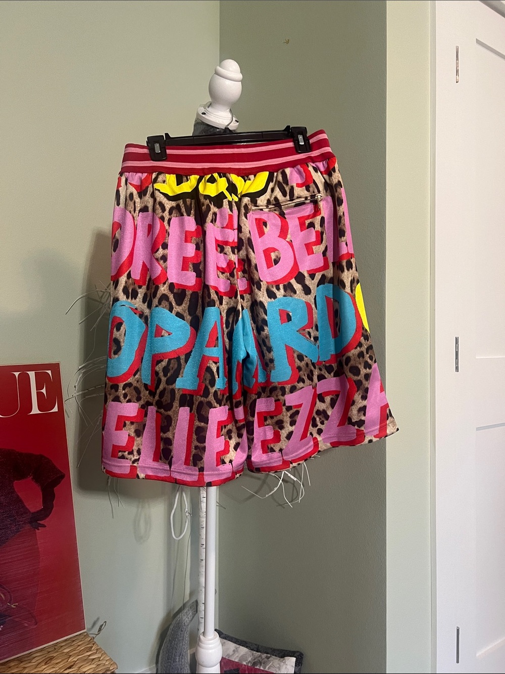 Dolce & Gabbana Red and Pink Striped Waistband Shorts - Picture 2 of 9